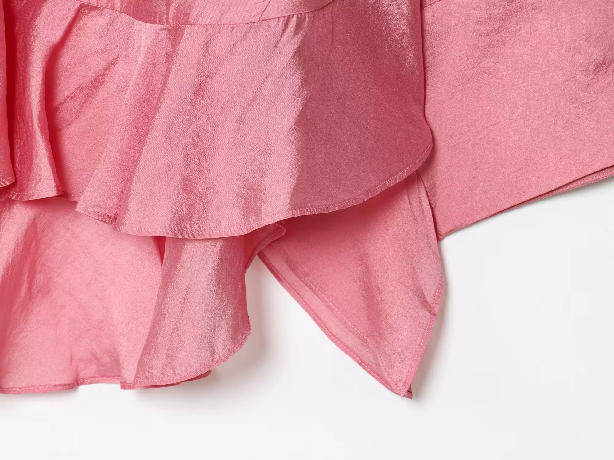 Chemise à volants rose douce et à la mode pour femmes, vêtements d'automne de style européen et amér