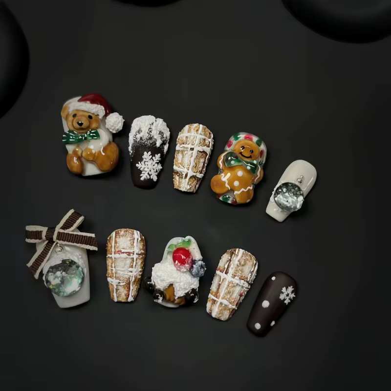 Moule 3D Transparent pour Nail Art, boule de cristal, avec étoiles, cœurs, flocons de neige et nœud 