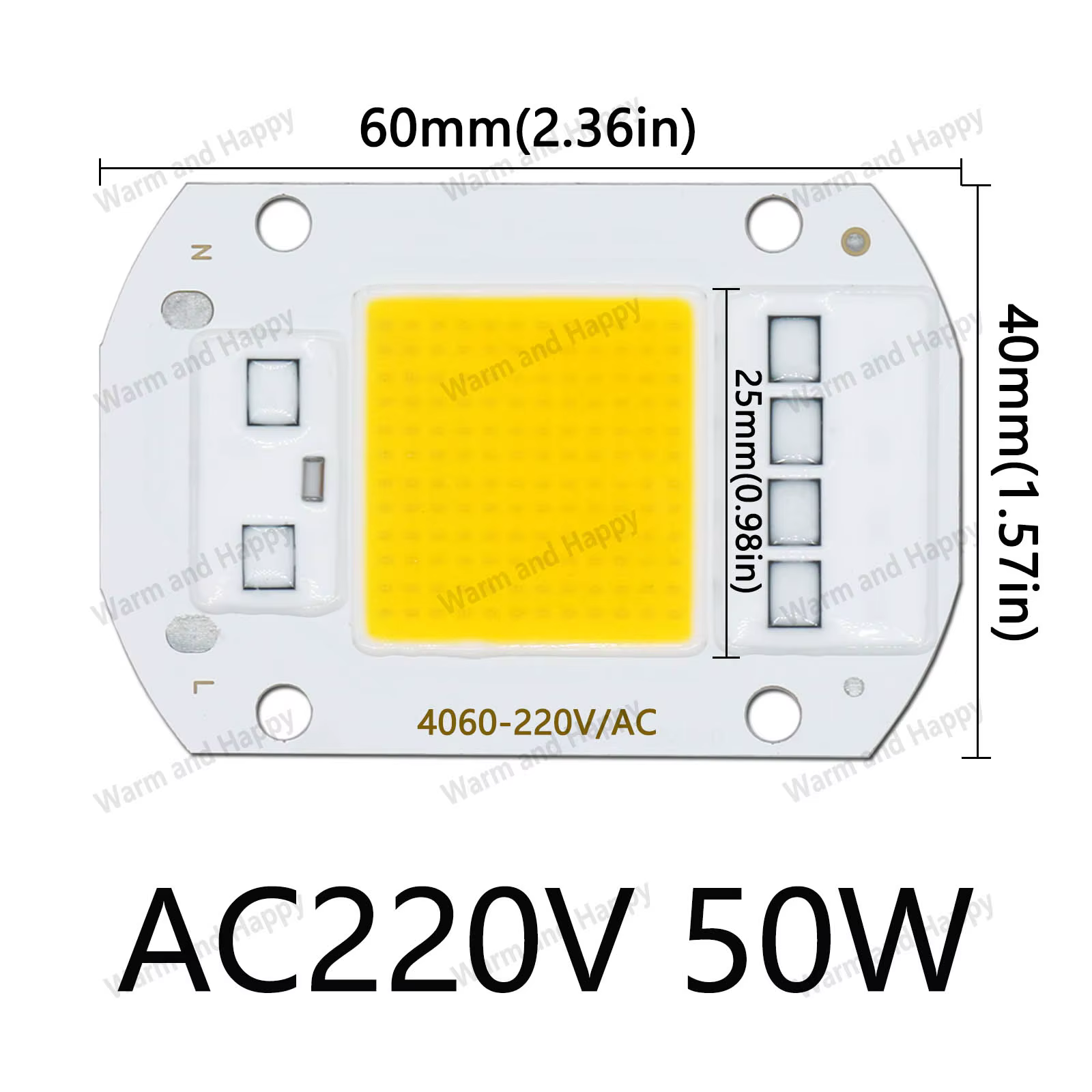 Puces IC intelligentes pour budgétaire LED, 10 pièces, 50W, AC 220V, pas besoin de pilote, COB, perl