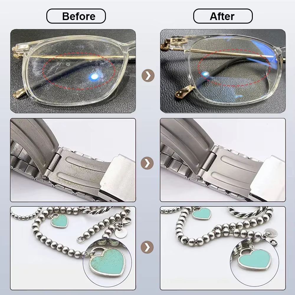 Nettoyeur à ultrasons injuste, machine à laver à ultrasons pour bijoux, lunettes, rasoir, carte de c