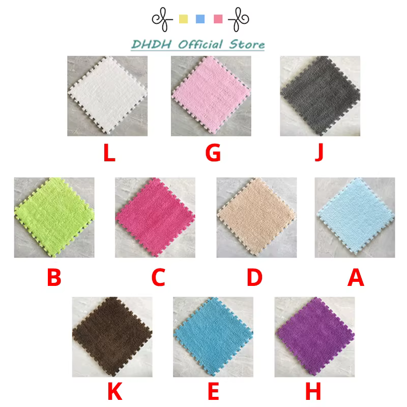 Tapis de jeu en peluche douce pour bébé, en mousse EVA, pour enfants, carreaux d'exercice imbriqués,