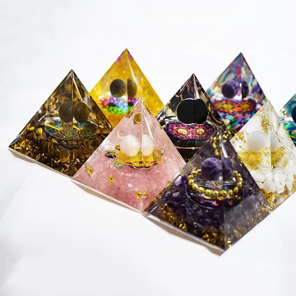Constellation cadeau énergie résine pyramide améthyste guérison cristal naturel arbre Reiki Chakra g