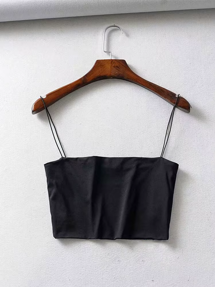 Haut court en coton élastique pour femmes, Camis Sexy, sans manches, débardeur court, Bar, été 2022