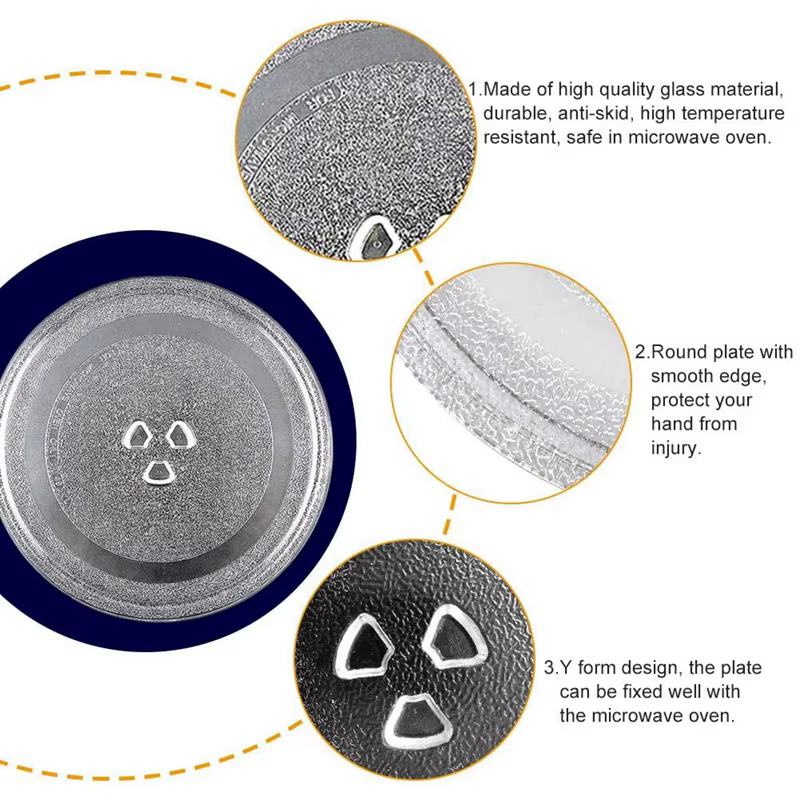Plaque de rechange universelle pour micro-ondes, plaque de verre colorée, ronde, durable, micro-onde