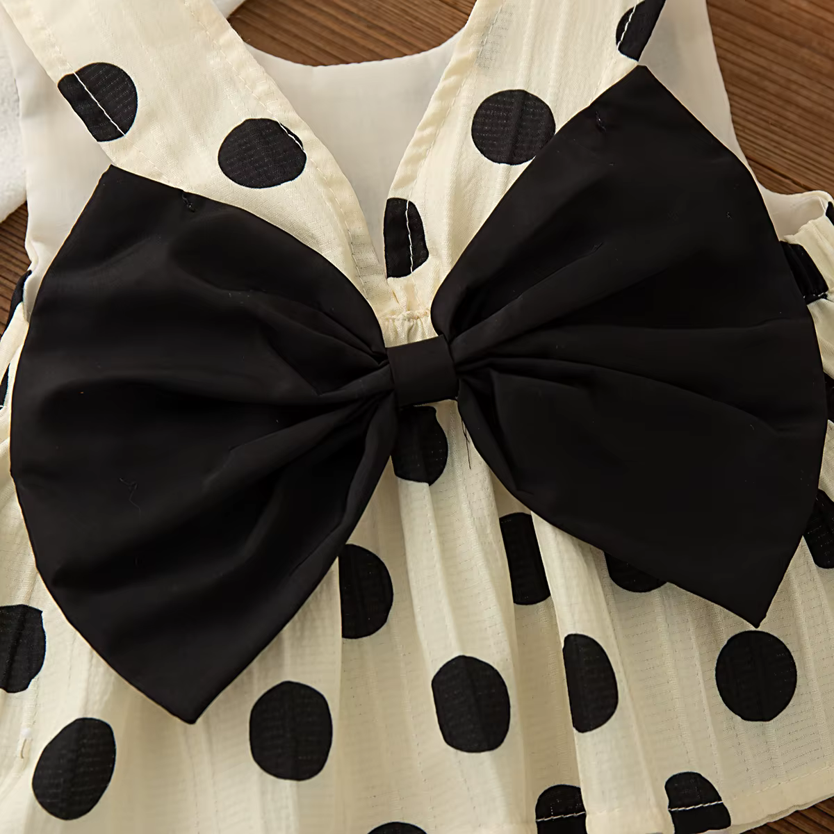 Ensemble 2 pièces pour petites filles, haut et short sans manches avec nœud à pois, Style coréen, te