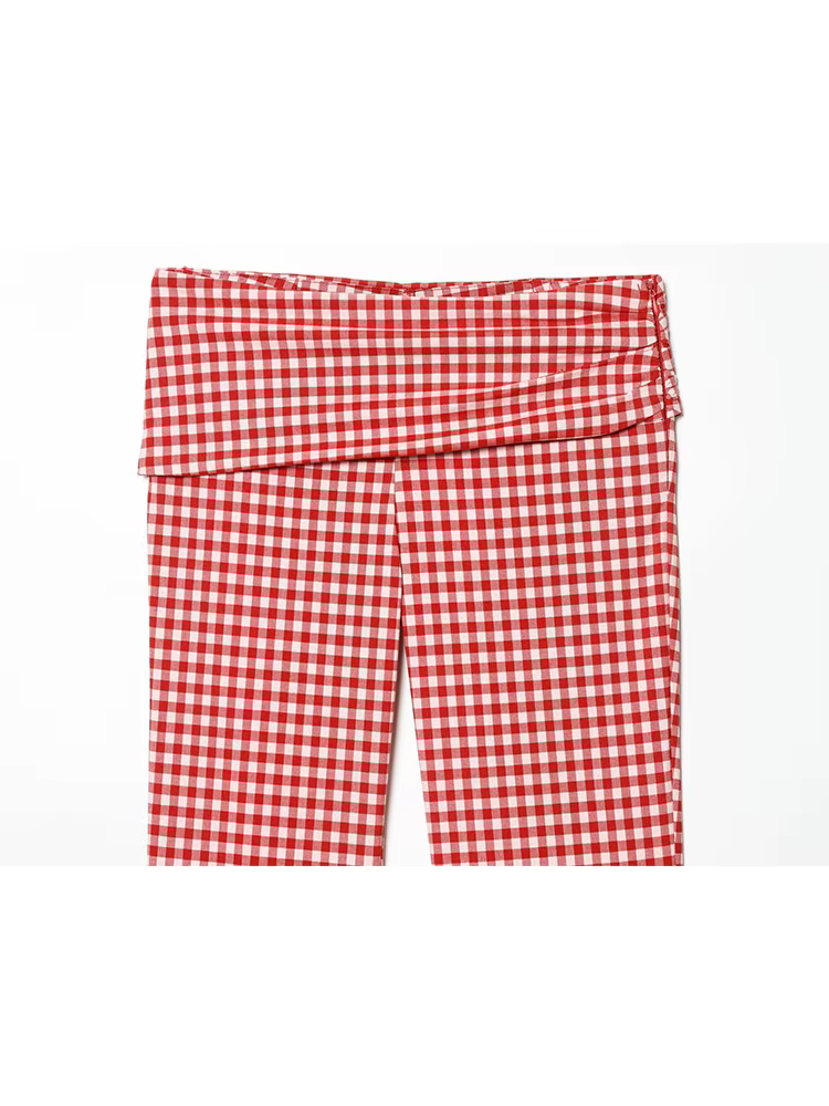 Ensemble pantalon slim d'été pour femme TFMLN – Haut court sans manches à col roulé et pantalon long