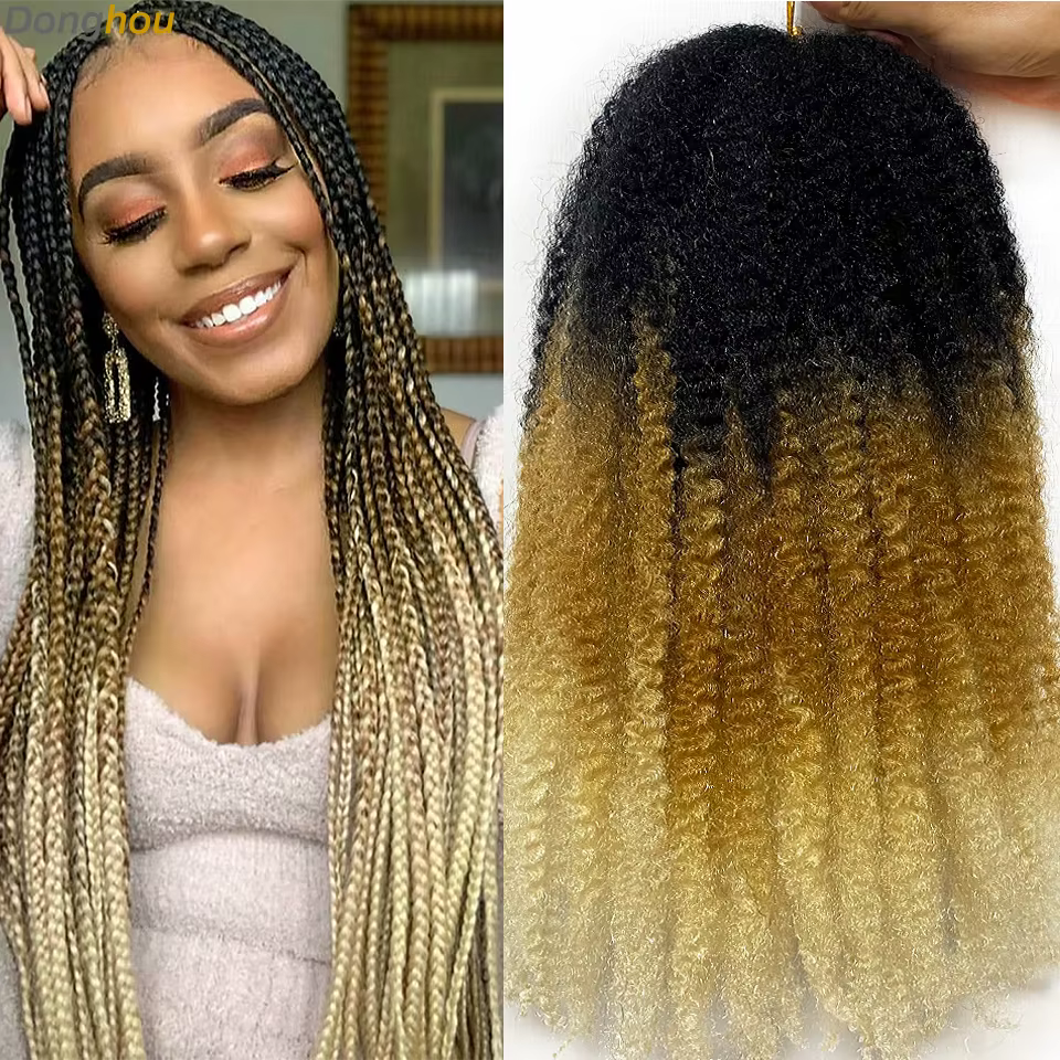 Marley Hair 18 pouces cheveux synthétiques tressés Marley Ombre noir brun blond gris 350 pour cheveu