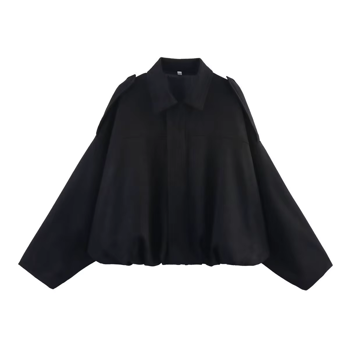 Blouson aviateur pour femme avec manches chauve-souris et fermeture éclair, haut décontracté