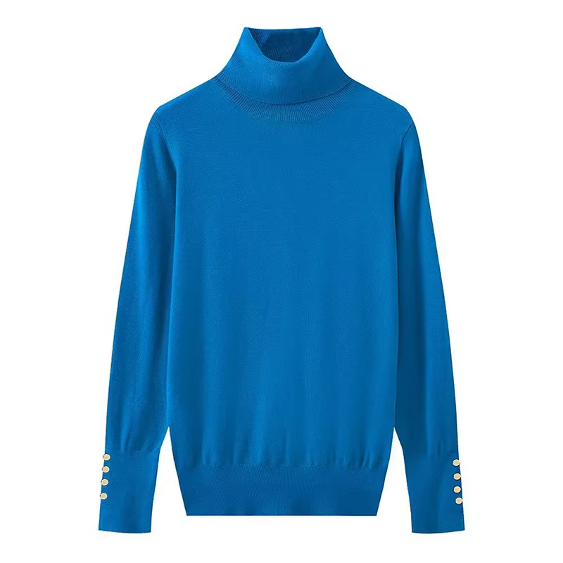 YENKYE automne femmes à manches longues basique col roulé tricot pull pull décontracté tricots