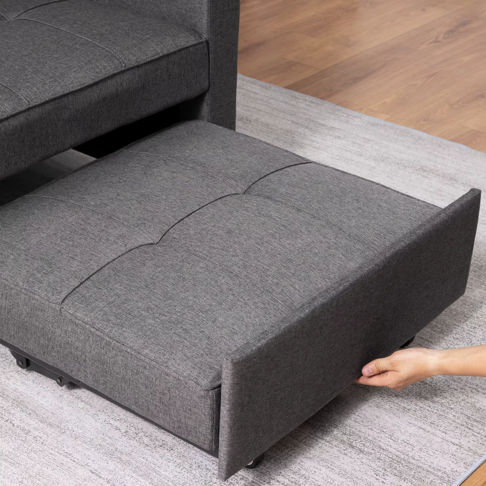 HORGgland O-Canapé-lit simple avec 3 inclinaisons réglables, fauteuil convertible, chaise longue ner