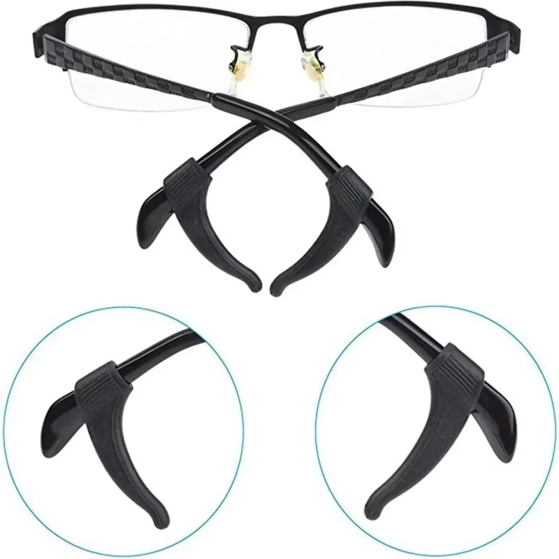 Crochets d'oreille anti-chute en silicone pour femmes et hommes, manchon d'oreille de jambe de lunet