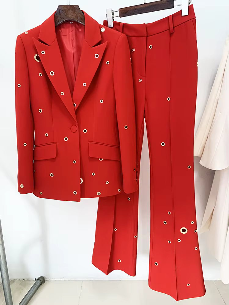 Ensemble de costume de créateur de mode HIGH STREET 2026 FW, costume de scène, veste blazer à bouton