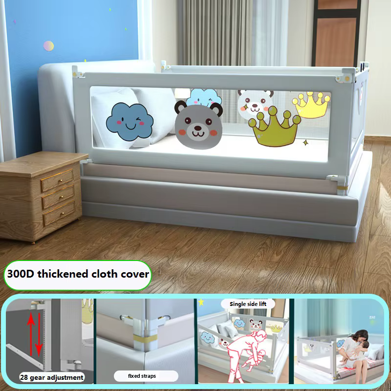 IMBABY Parcs pour Enfants Rail de Sécurité de Lit réglable en Hauteur pour Enfants Parc 0-6Y Bébés C