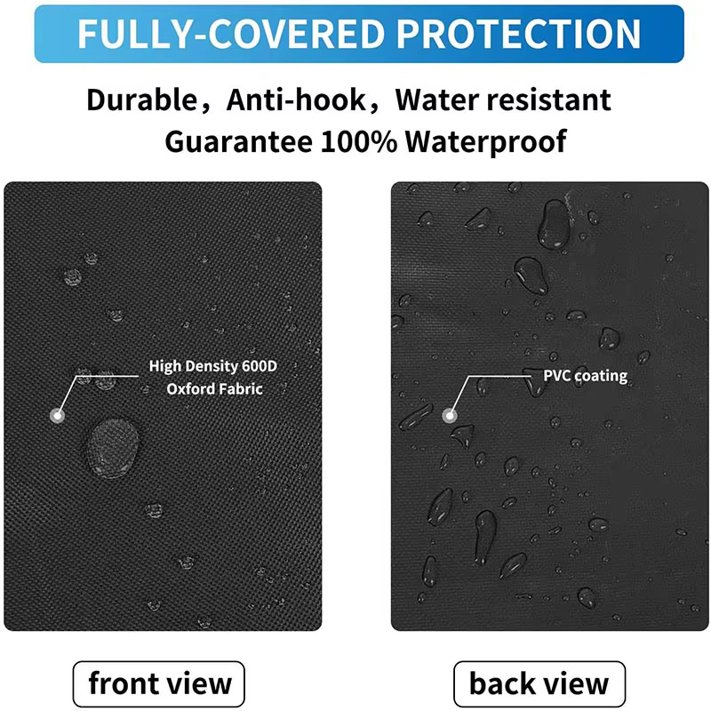 Couverture de gril d'extérieur ronde noire, housse de Protection pour poêle à foyer, pour barbecue, 