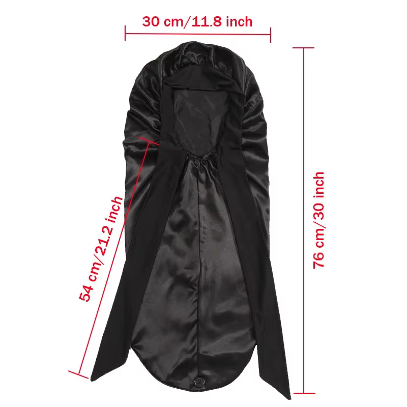 Bonnet de nuit Long en Satin pour femmes noires, couleur unie, Extra Large, avec cravate longue, Bon