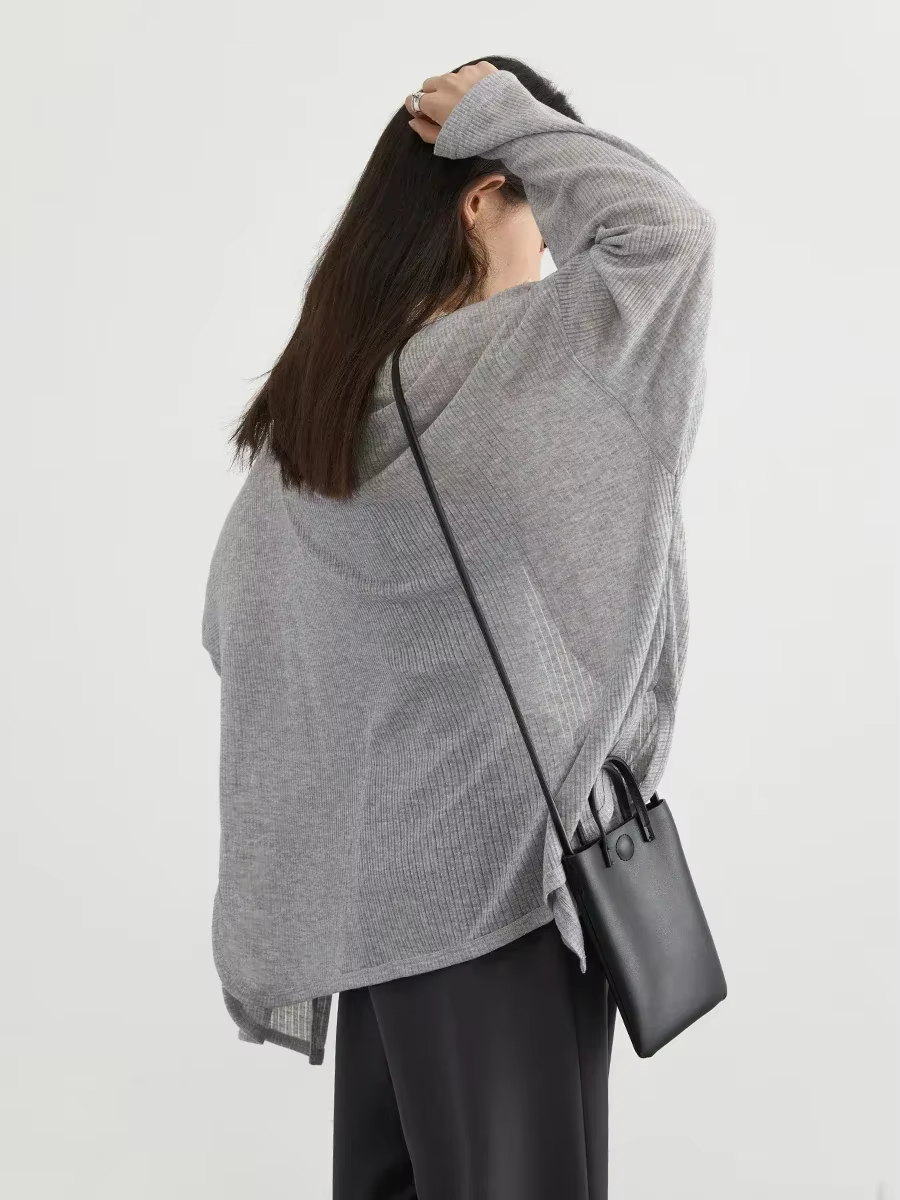 Cardigan léger à col en V et manches longues pour femme, veste de protection solaire printemps-été-a