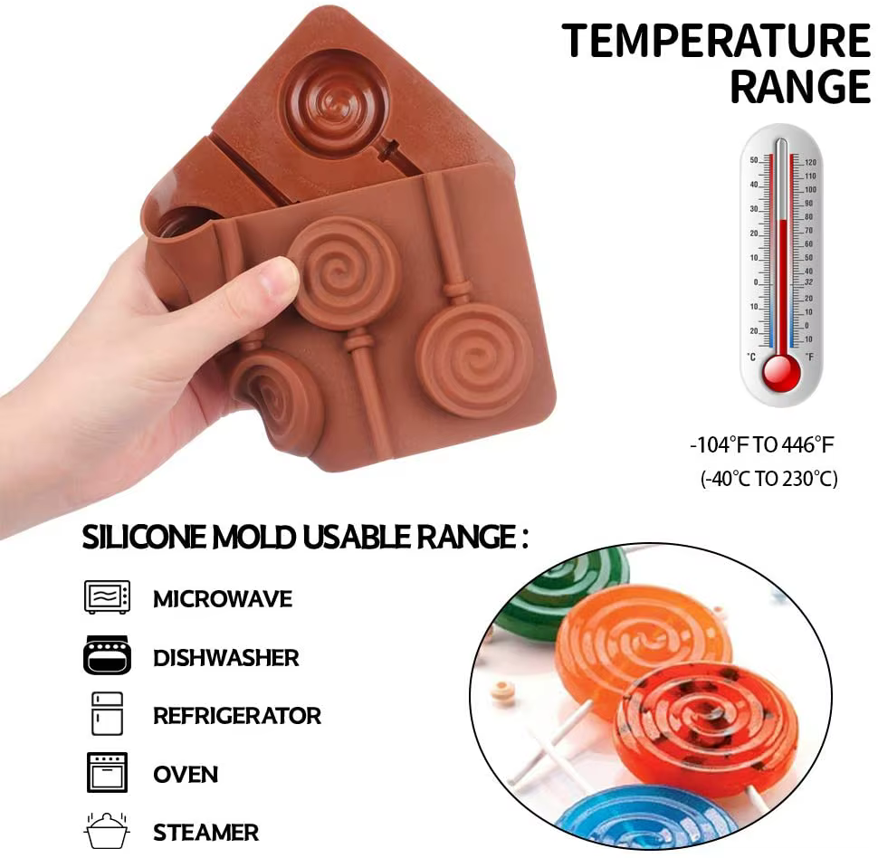 Moule rond à sucettes en Silicone, fleur mignonne, gelée, bonbons, chocolat, savon, ustensiles de cu