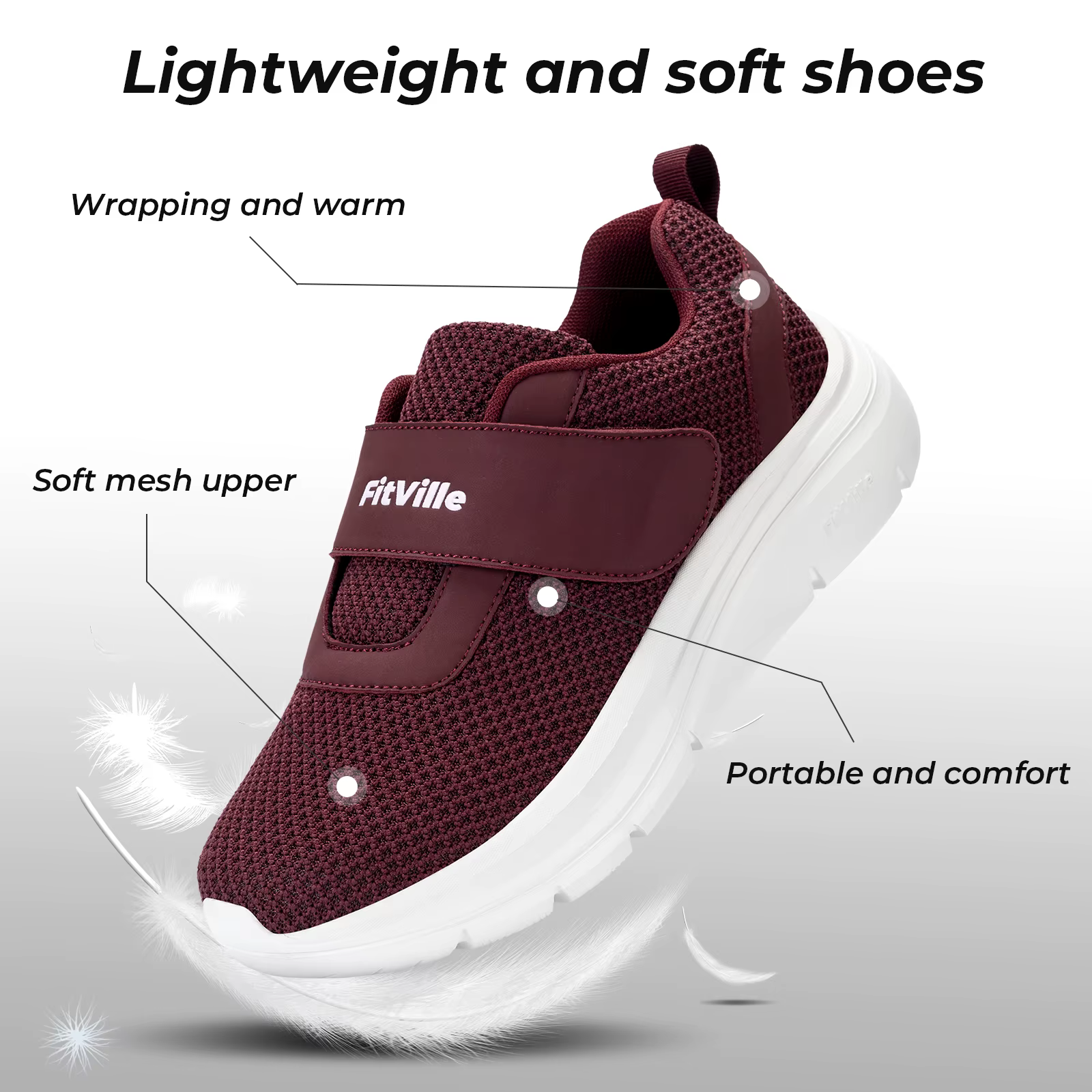 FitVille chaussures pour femmes chaussures larges pour diabète sangle réglable pour pieds gonflés sa