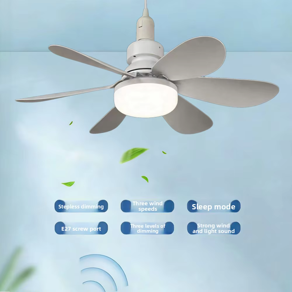 Ventilateur de plafond LED 30W E27 avec télécommande pour variation d'intensité, adapté au salon, au