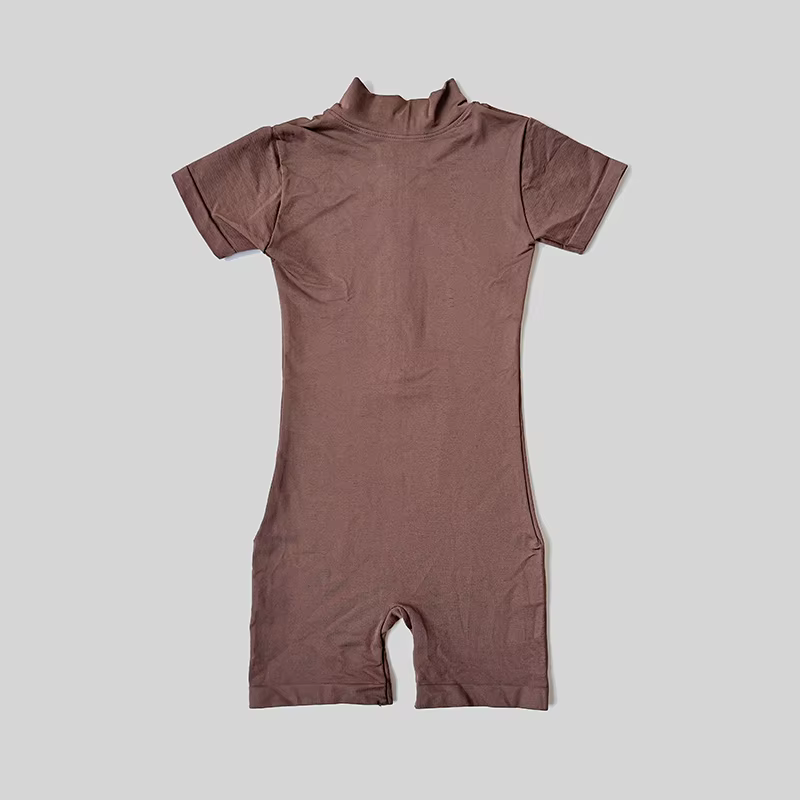 Combinaison d'été à manches courtes avec fermeture éclair, tenue de sport, Fitness, body pour femmes