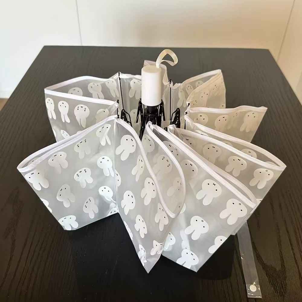 Parapluie Transparent givré Miffy Kawaii, joli parapluie pliable pour étudiants, entièrement automat