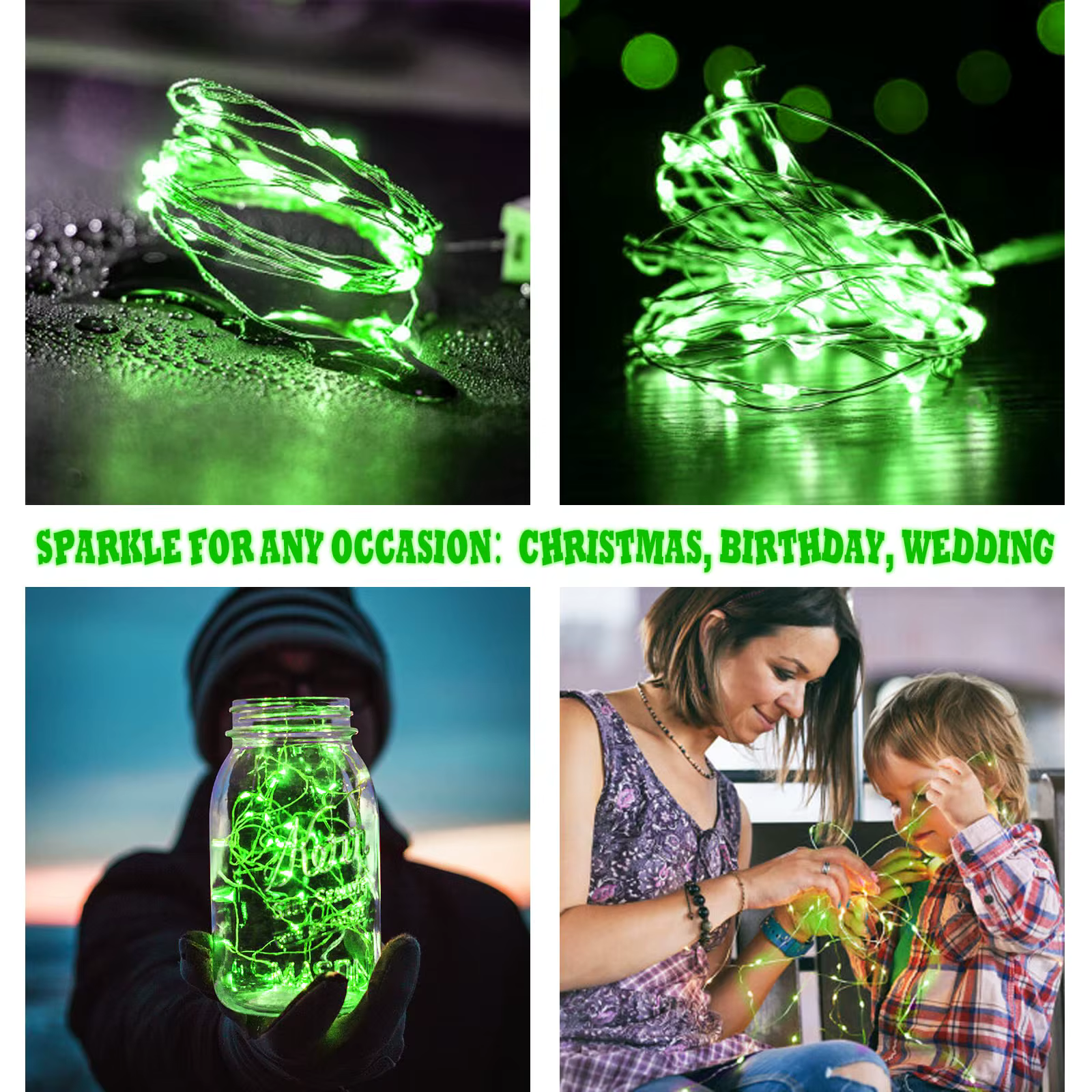 Guirlande lumineuse LED en fil de cuivre, USB, violet, rose, pour noël, mariage, fête d'anniversaire