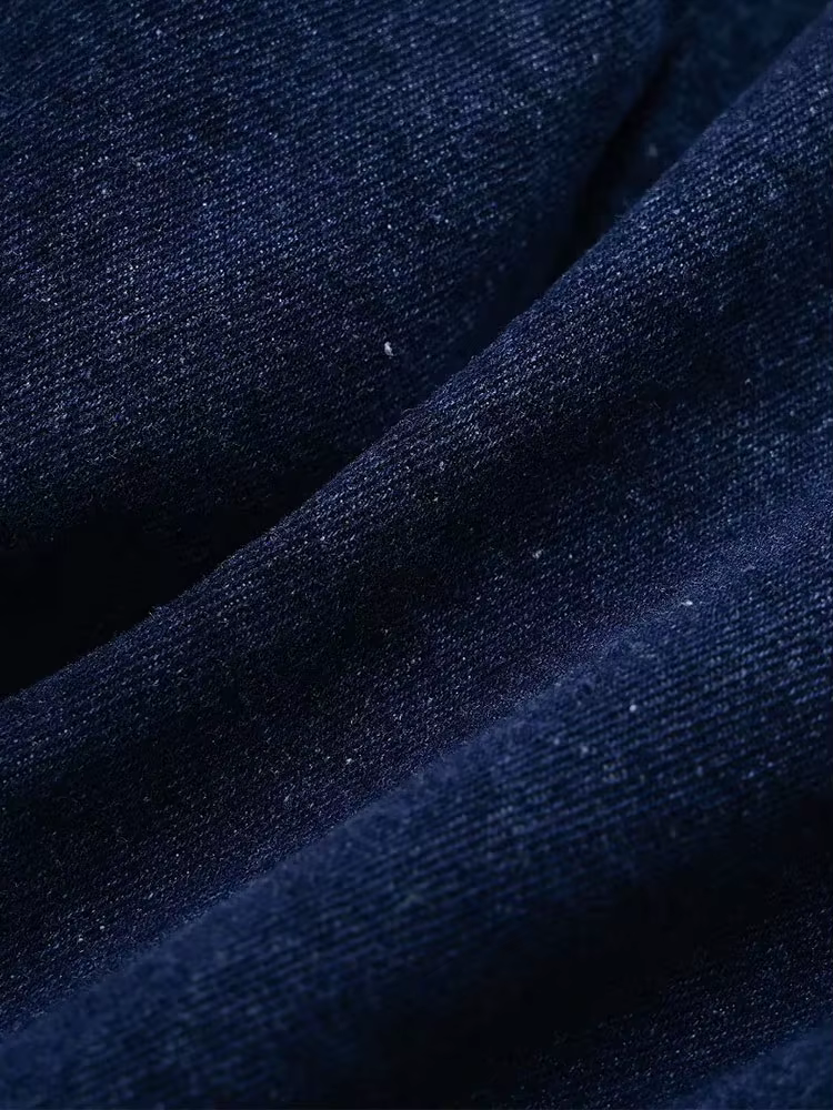 2025 mode femme poche à rabat décoration col rabattu court coupe ajustée haut en jean + jupe en jean