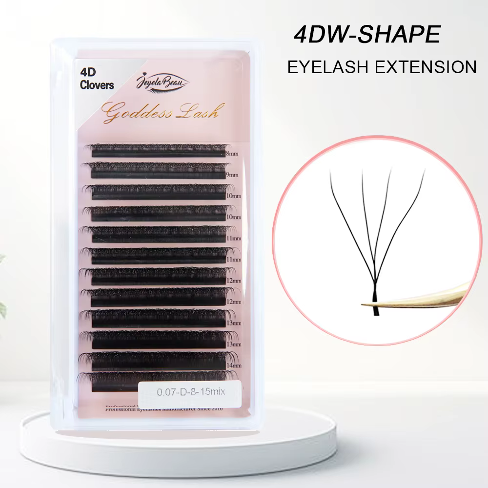 Extensions de cils Goddess W3D 4D 5D 6D, style W, en faux vison, naturelles, douces, effet éventail 