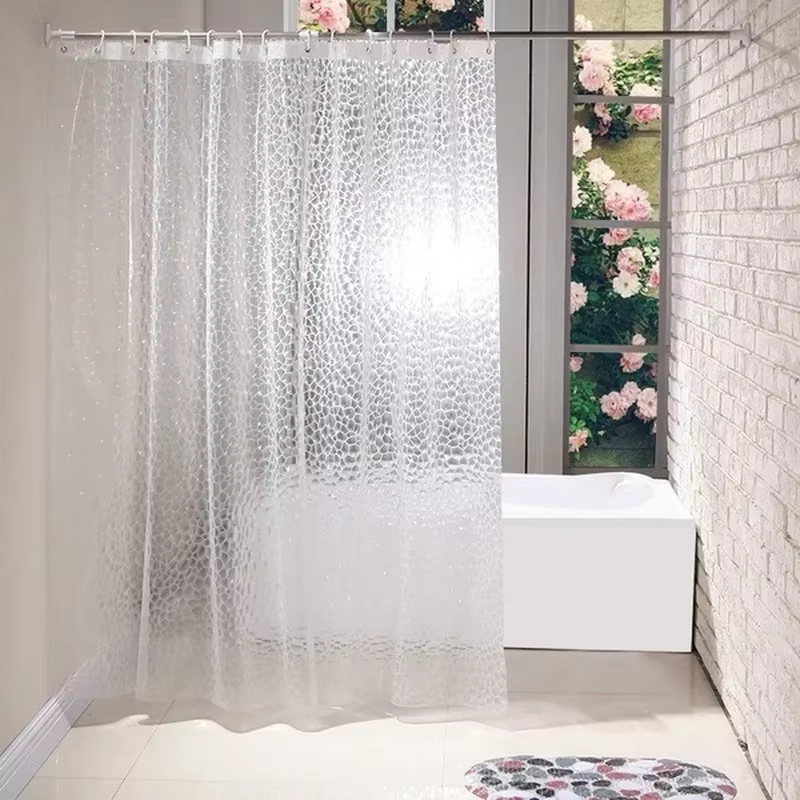 1 pièces 180x180cm 3D salle de bain bain rideau de douche Transparent plus épais rideau étanche