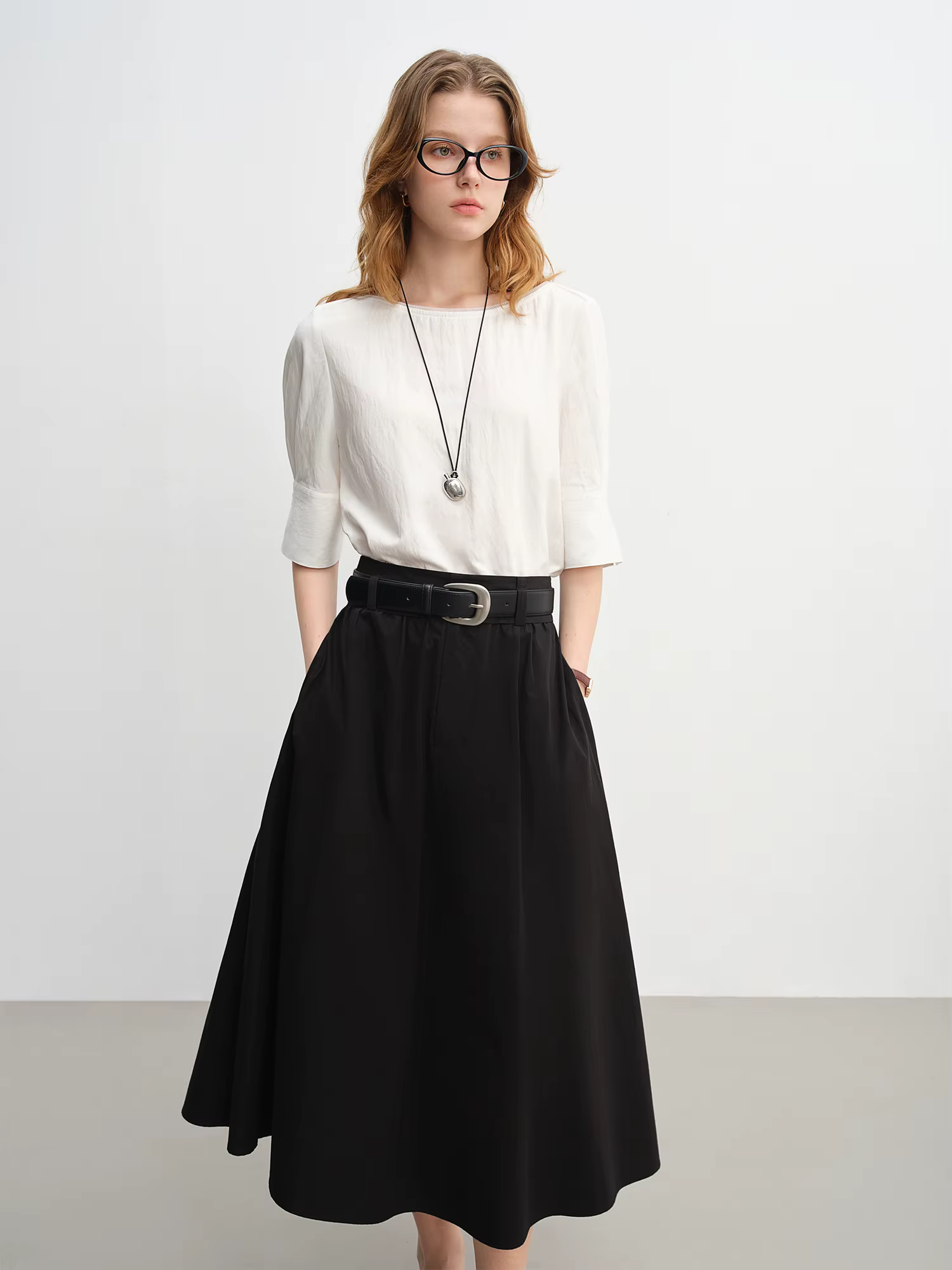 DUSHU femmes taille large taille haute a-ligne jupe 2025 automne nouveauté décontracté vêtements de 