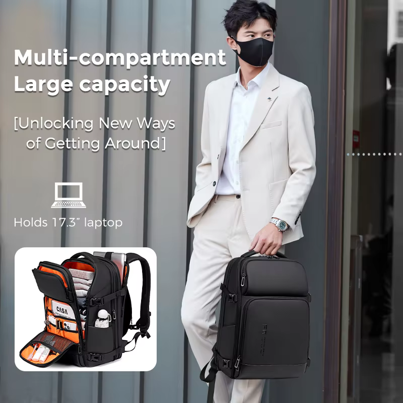 ENRUIEN sac à dos multicouche pour hommes pour les voyages d'affaires, tendance d'affaires, style de