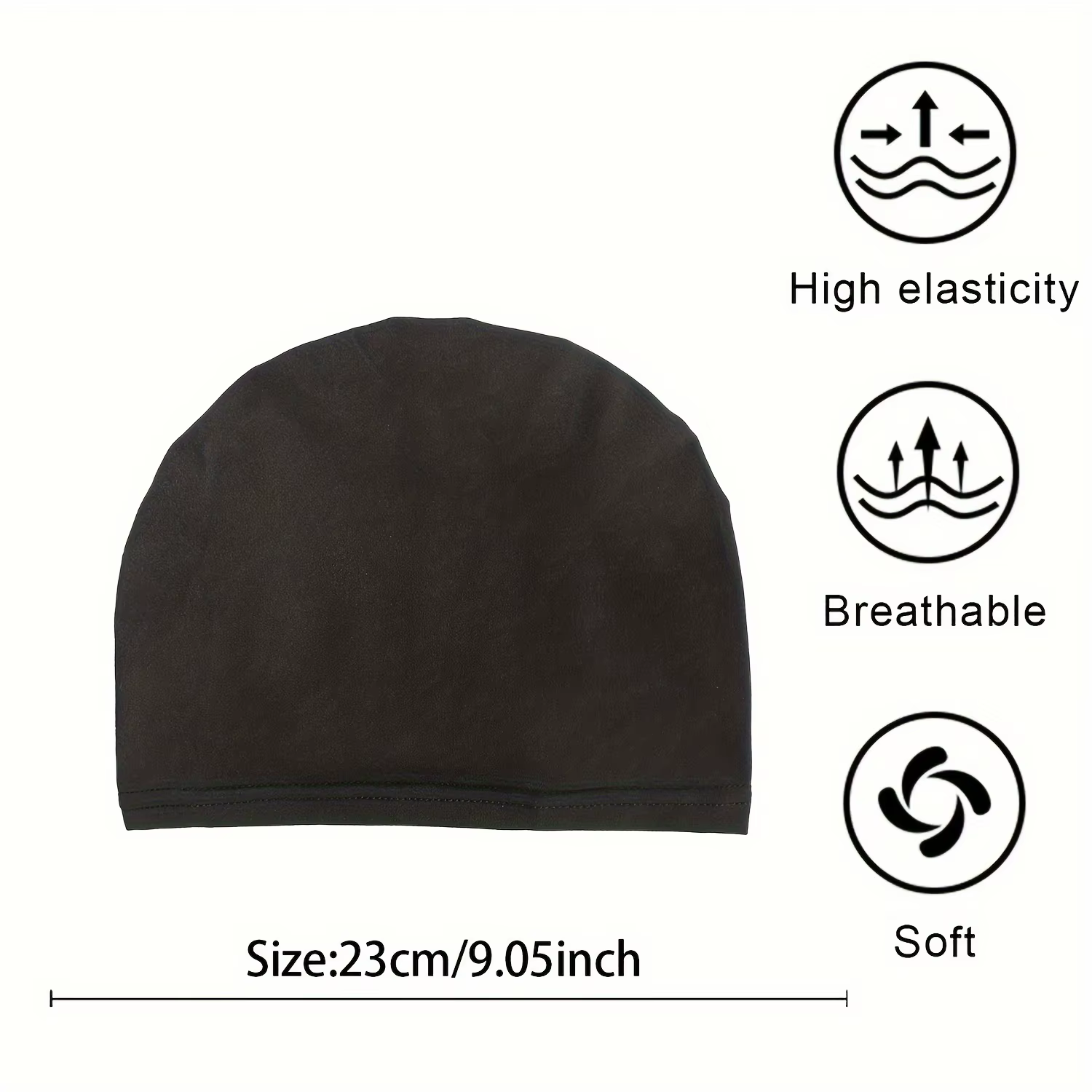 1pc couleur unie Simple Turban casquette élastique casquette intérieure bandeau décontracté Bonnet s