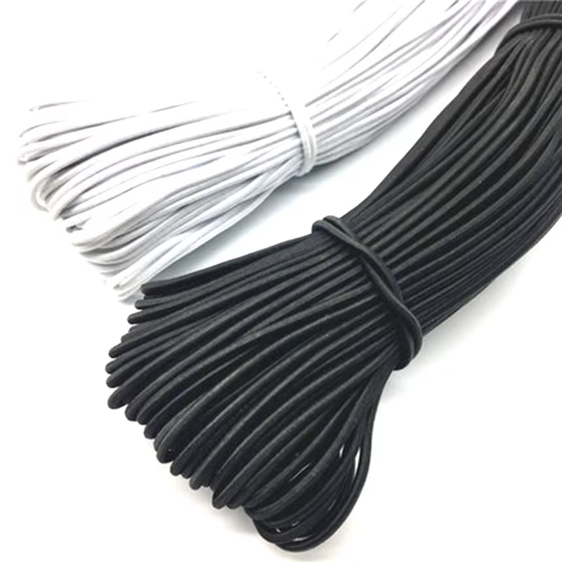 Corde élastique solide 1/2/3/4/5MM, blanc/noir, corde élastique de haute qualité, bande en caoutchou