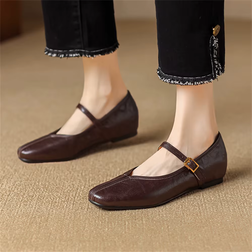 FEDONAS-Escarpins en cuir véritable pour femmes, chaussures à talons bas, confortables et décontract