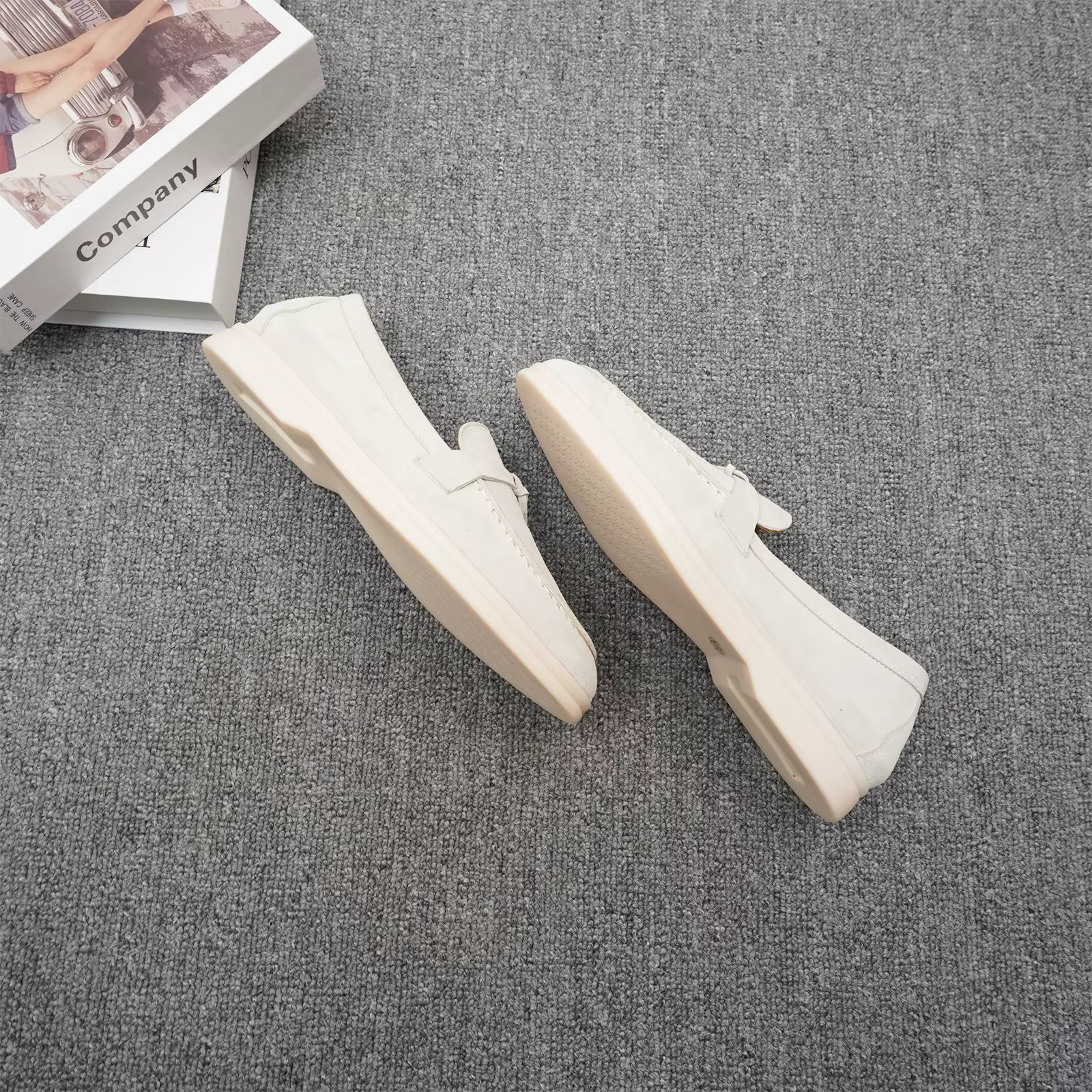 Chaussures décontractées de luxe à tête ronde pour femmes, surface en cachemire, chaussures de condu
