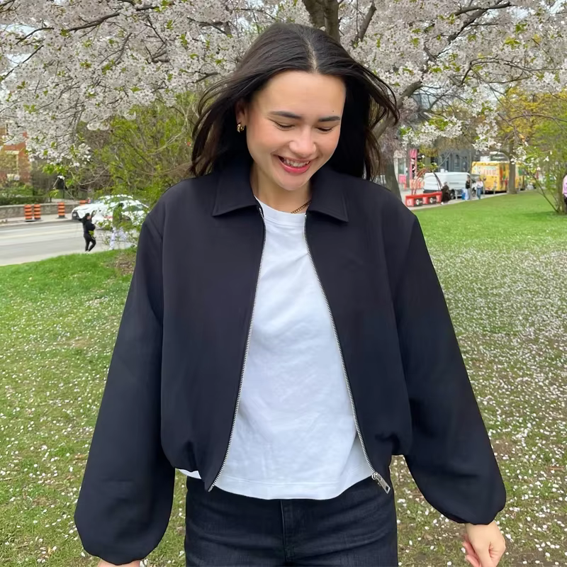 MUJER 2025 veste bombardier femme fermeture éclair bouffante vestes universitaire pour femme recadré
