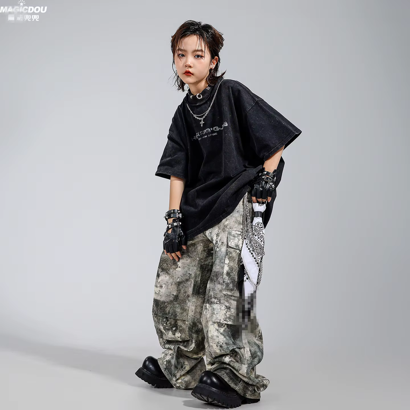 Ensemble de tenue de danse pour enfants, style hip-hop, streetwear, jazz, unisexe, pour spectacle, v