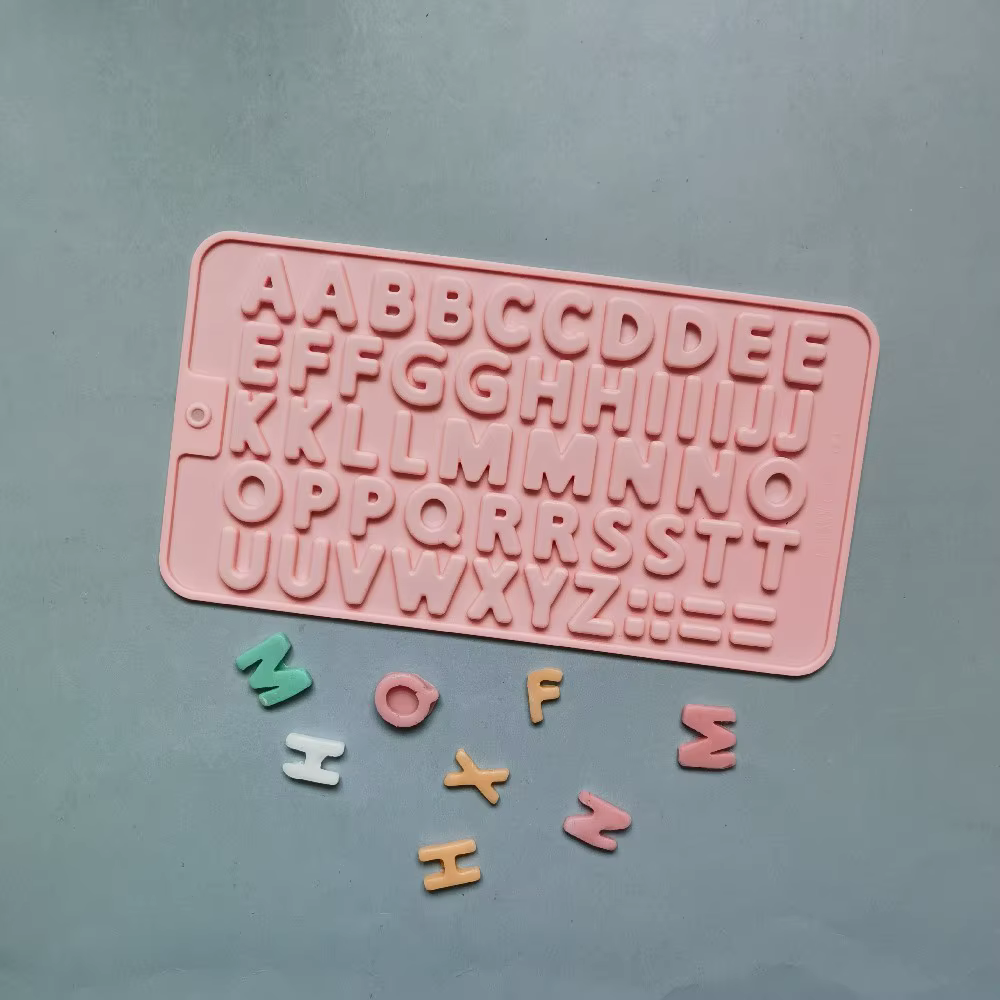 Moule à chocolat en Silicone avec lettres et chiffres, Alphabet, biscuits, bonbons, gâteaux, plateau