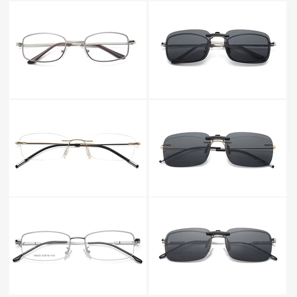 KLASSNUM-Lunettes de soleil polarisées sans monture pour hommes et femmes, verres à clipser étroits,