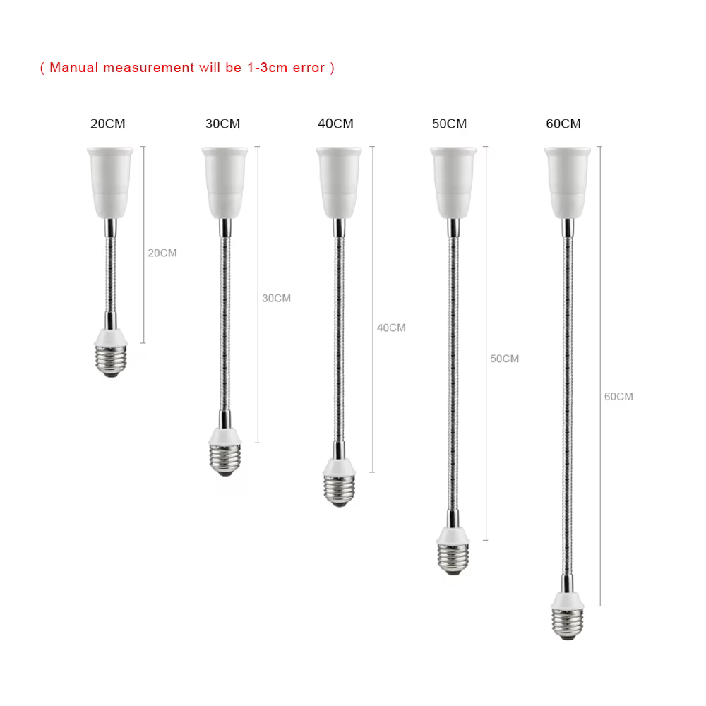 20/30/40/50/60cm E27 à E27 Base support de lampe LED adaptateur d'extension convertisseur vis douill
