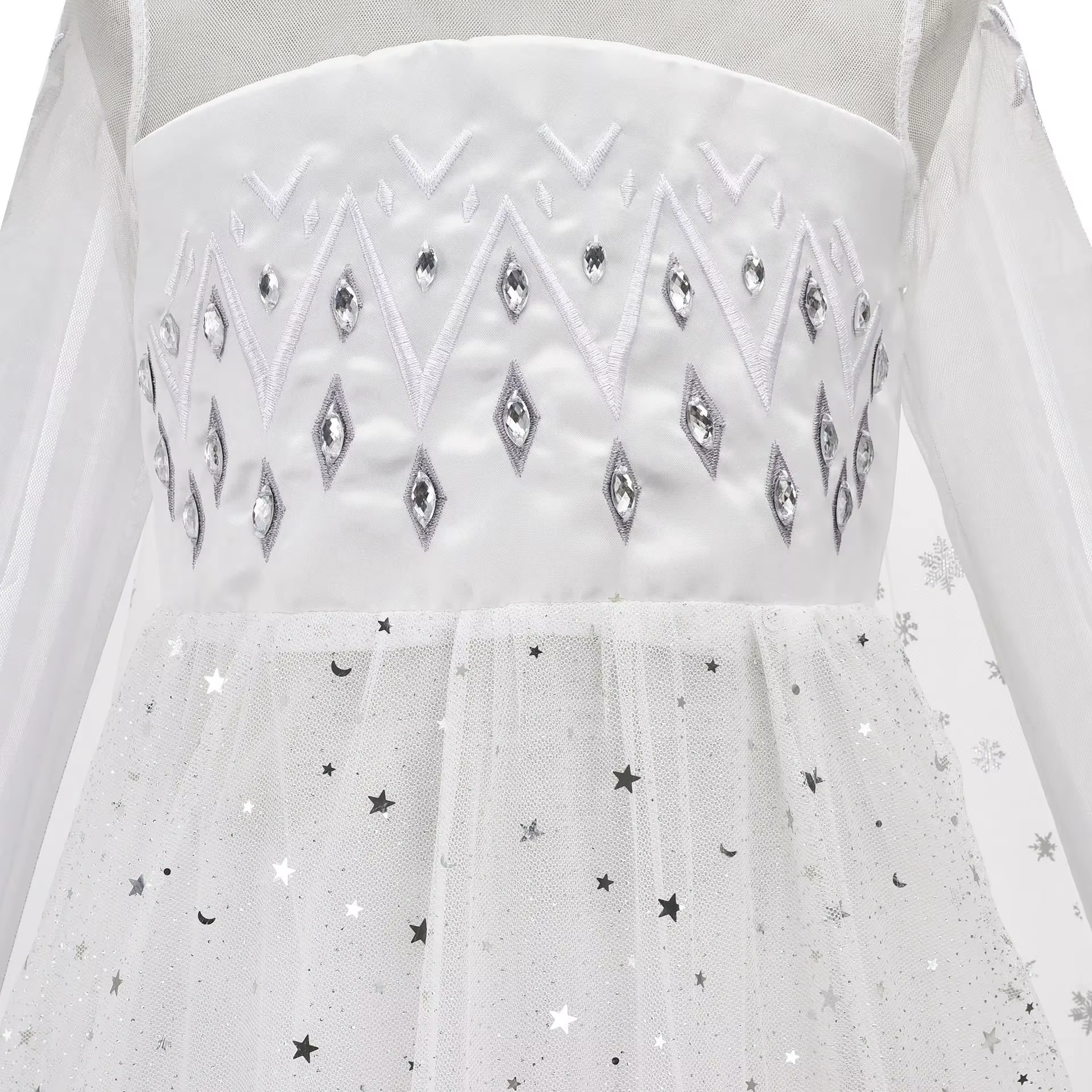 Robe de princesse Elsa blanche la reine des neiges Disney pour filles, Costume fantaisie Cosplay, vê
