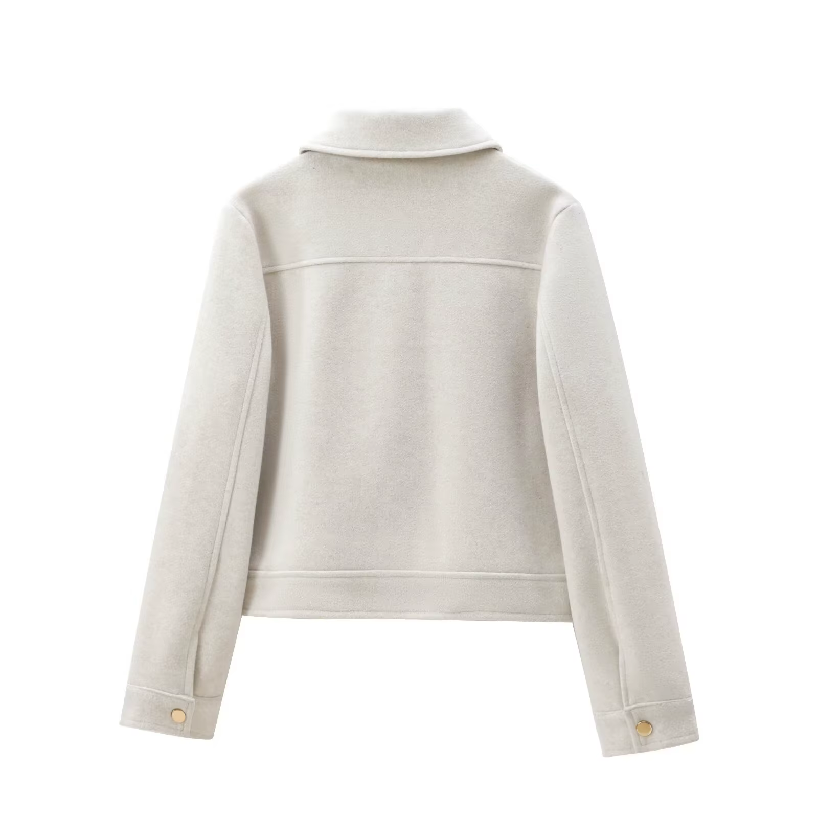 Veste à fermeture éclair pour femme, manteau d'hiver à manches longues avec poches, manteau court de