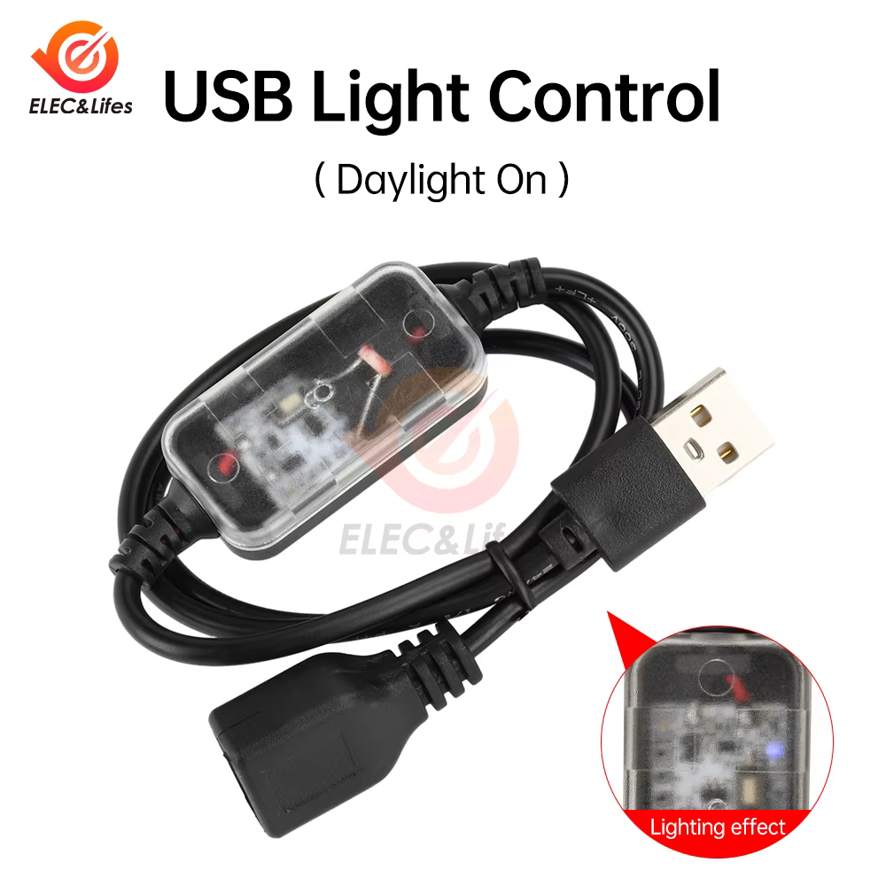DC 3.7 V-24 V USB interrupteur de détection contrôlé par la lumière jour/nuit se transforme automati