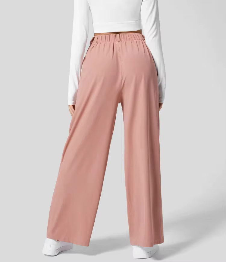 Pantalon femme plaid minceur pantalon large avec poches taille haute femme décontracté minceur panta