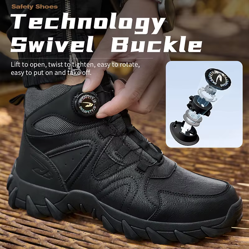 Bottes de travail anti-perforation, bottes de sécurité à bouton rotatif, bottes tactiques d'extérieu