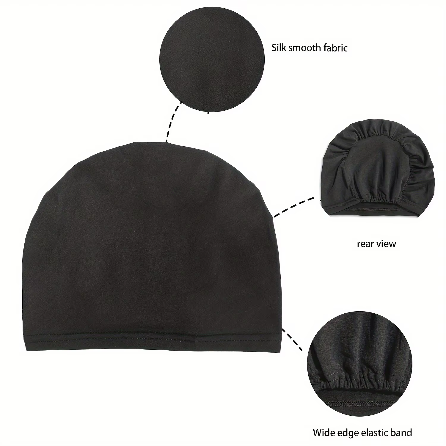 1pc couleur unie Simple Turban casquette élastique casquette intérieure bandeau décontracté Bonnet s