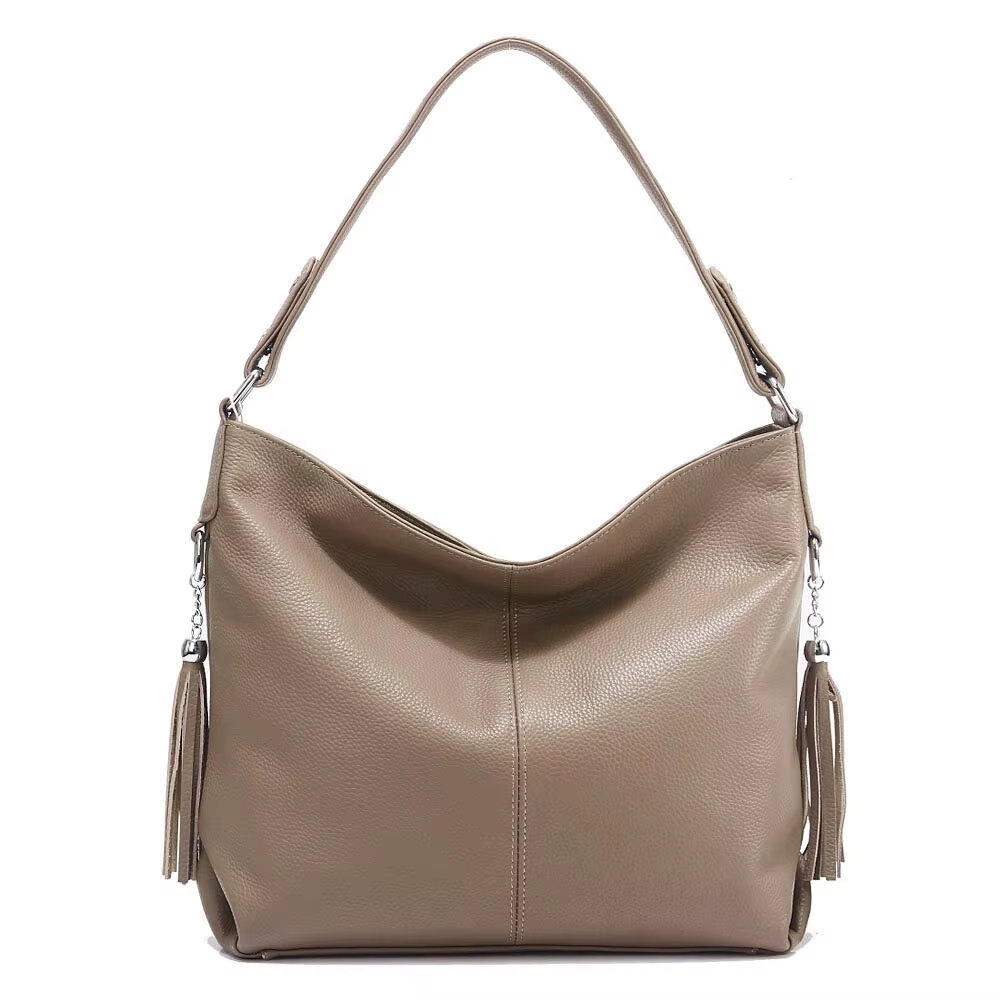 Sac à main Zency Fashion en cuir véritable pour femme, rose taro, kaki, rouge, sac hobo, sac bandoul