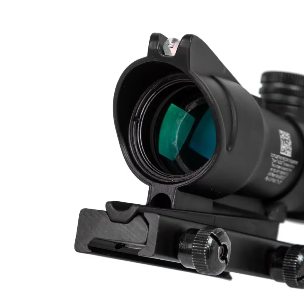 Lunette de chasse 4x32 avec fibres optiques réelles, point rouge vert, réticule gravé éclairé, viseu