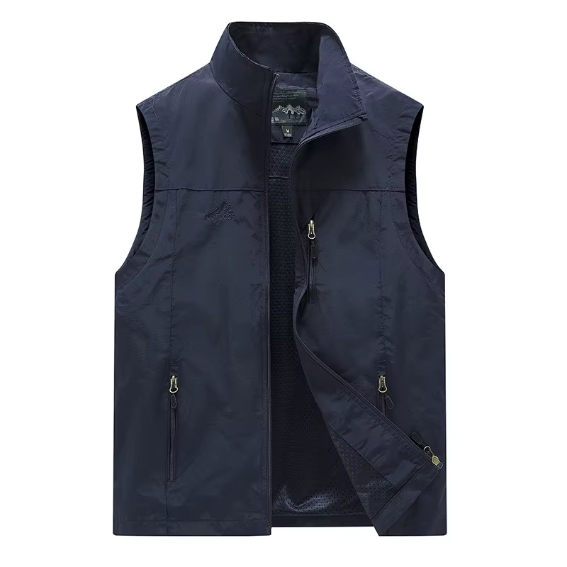 FGKKS printemps nouveaux hommes gilet loisirs de plein air couleur unie gilet jeune d'âge moyen phot