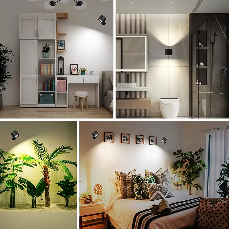 Lampe murale Led Double tête, commande tactile, télécommande rotative à 360 degrés, Recharge USB, ve